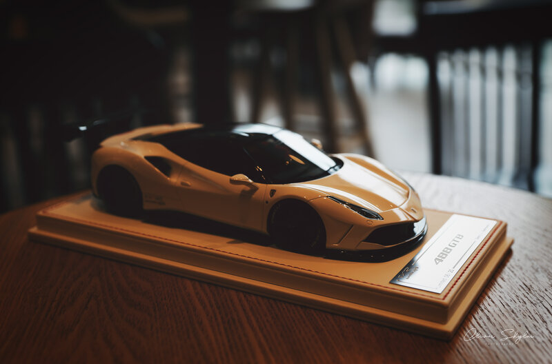 White Ferrari Model Car