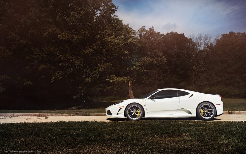 White Ferrari on a road