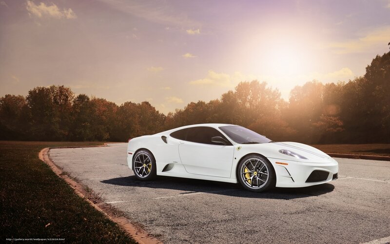 White Ferrari on a road