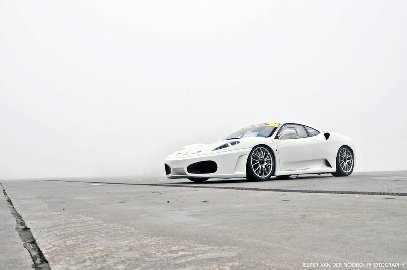 White Ferrari on a track