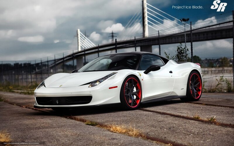 white ferrari on concrete