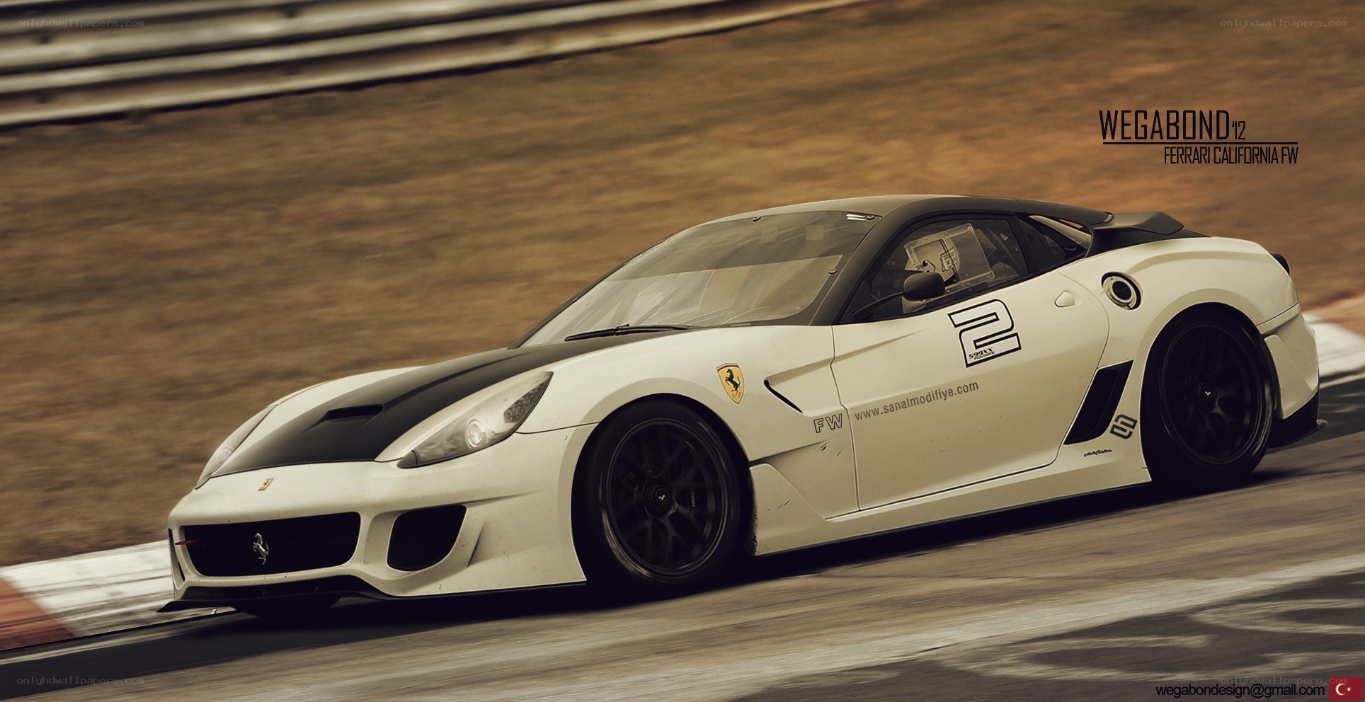 white ferrari on racetrack