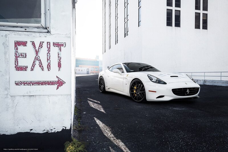 White Ferrari on rooftop