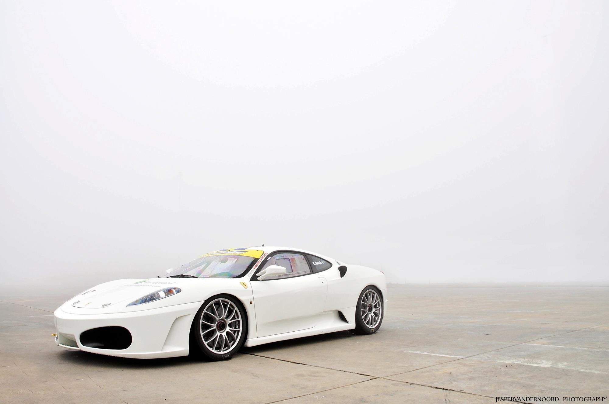 white ferrari race car