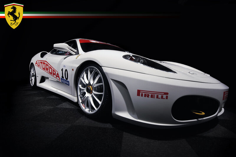 white ferrari race car