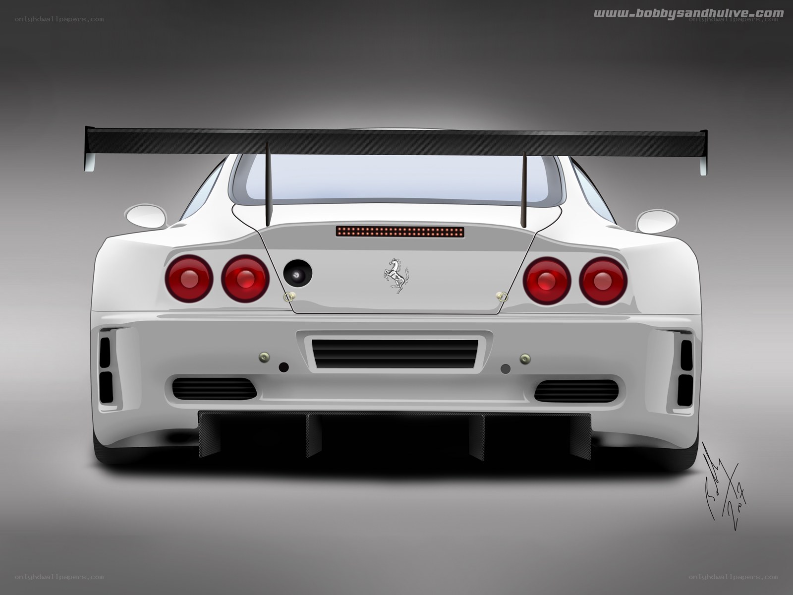white ferrari race car