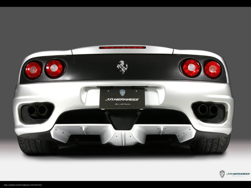 white ferrari rear view
