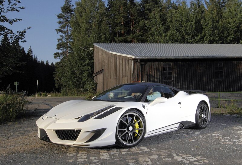 White Ferrari sports car