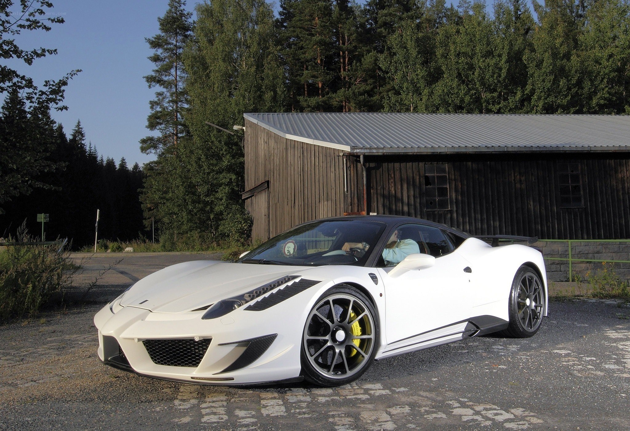 White Ferrari sports car