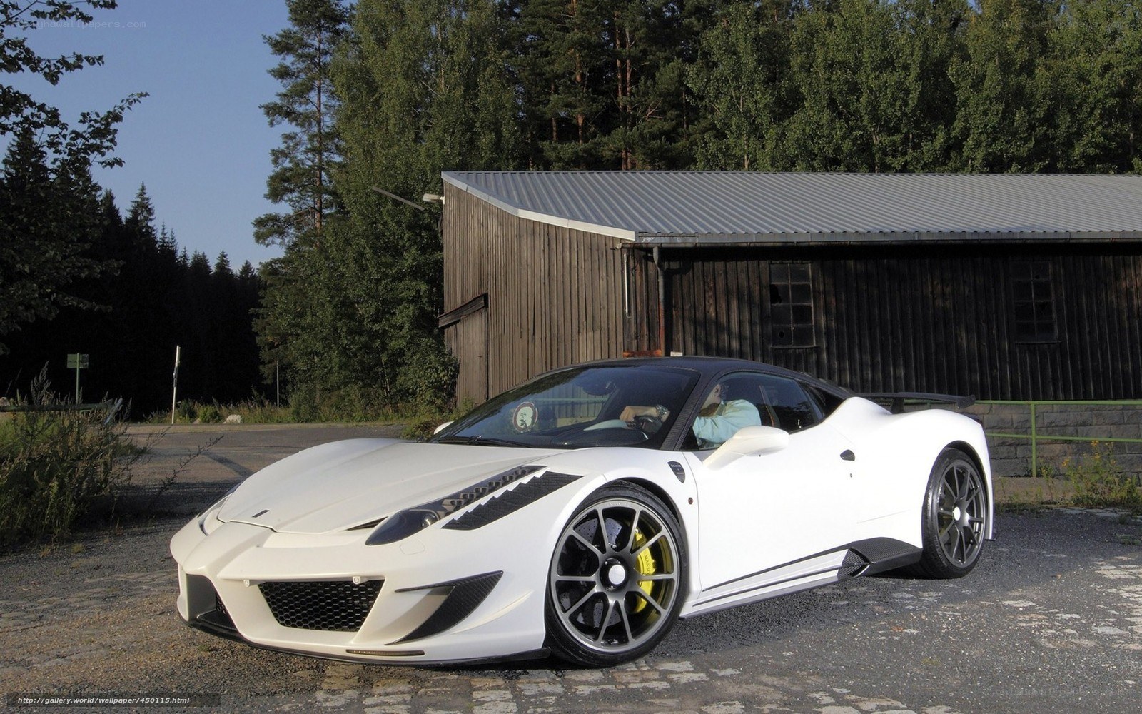 white ferrari sports car