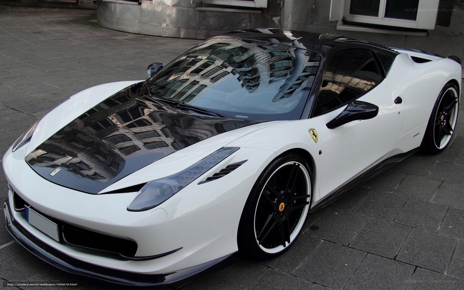 White Ferrari sports car