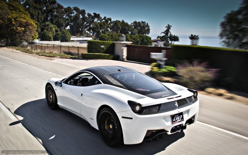 white ferrari sports car
