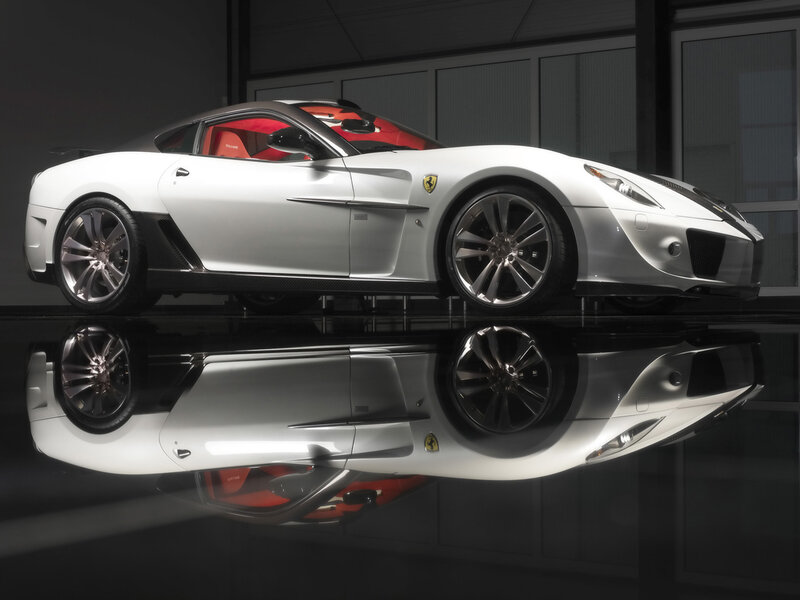White Ferrari sports car