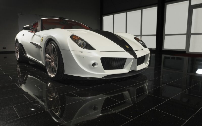white ferrari sports car