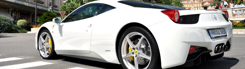 white ferrari sports car