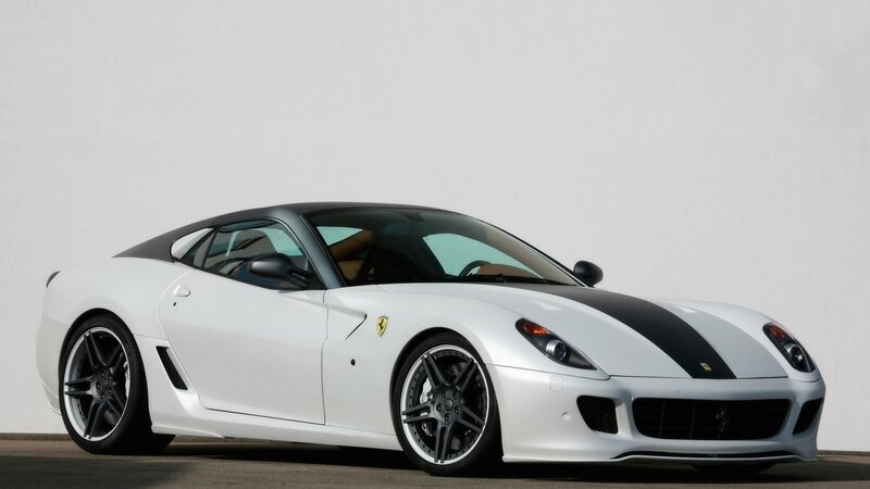 white ferrari sports car