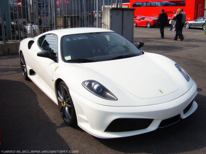 White Ferrari sports car