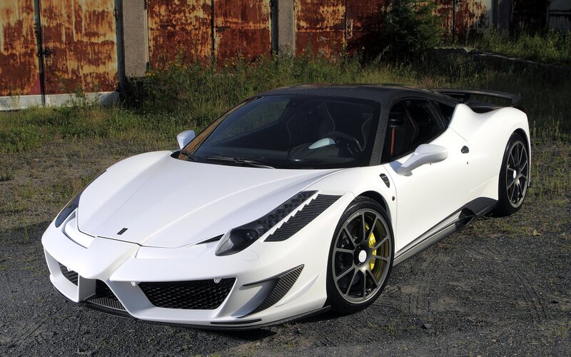 white ferrari sports car