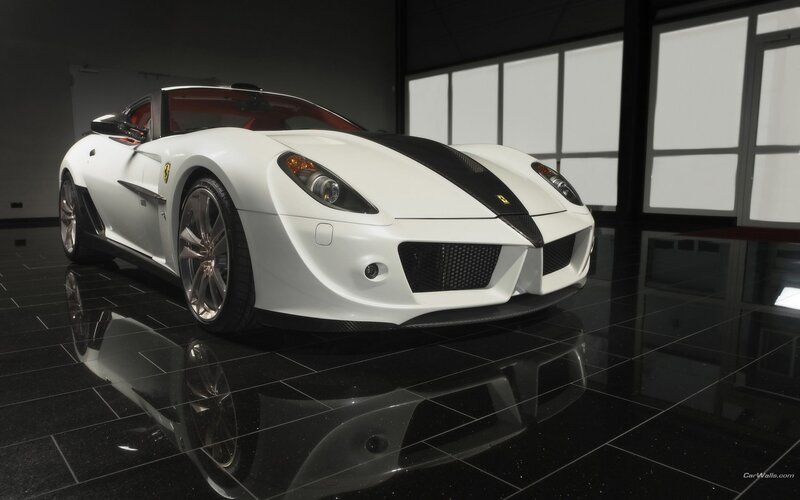 white ferrari sports car