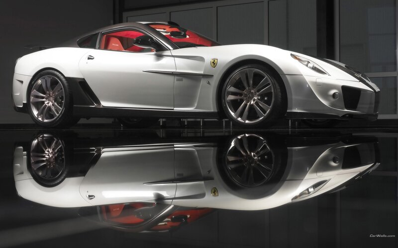 white ferrari sports car