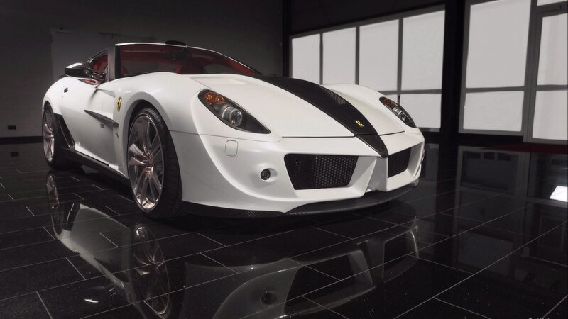 white ferrari sports car