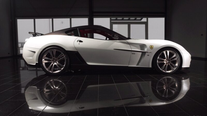 white ferrari sports car