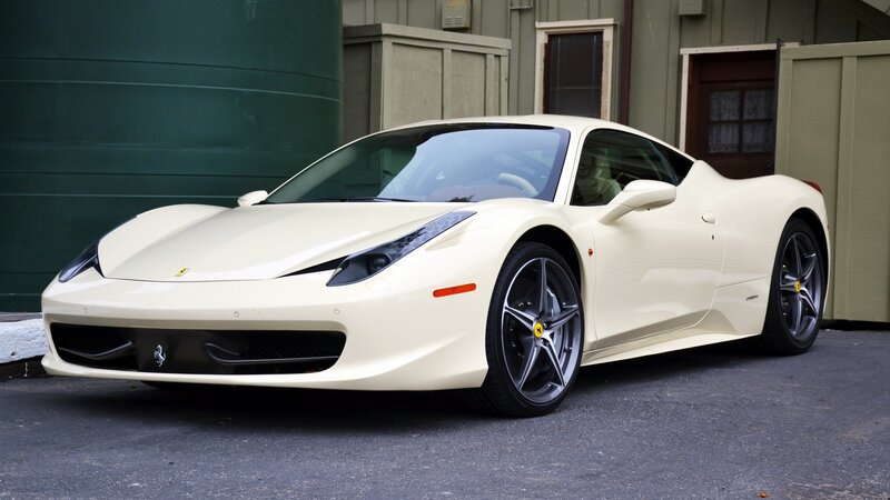 white ferrari sports car