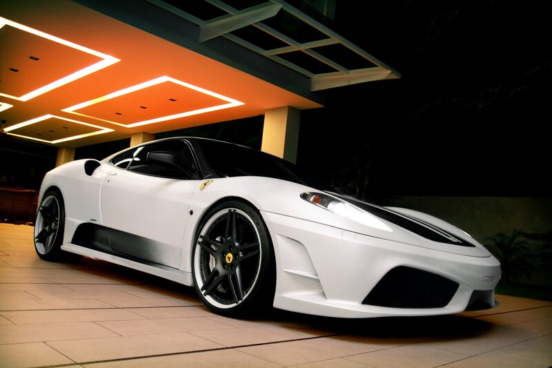 white ferrari sports car