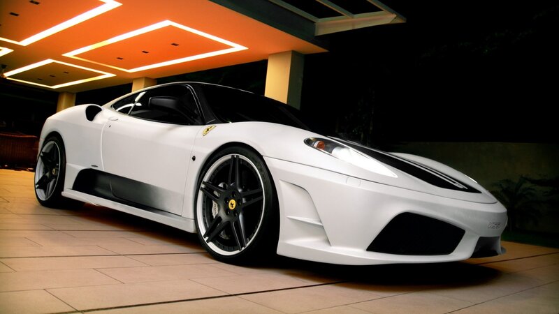 white ferrari sports car
