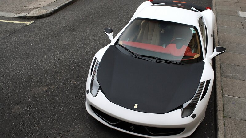 white ferrari sports car