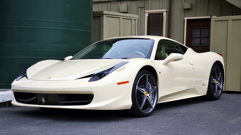 white ferrari sports car