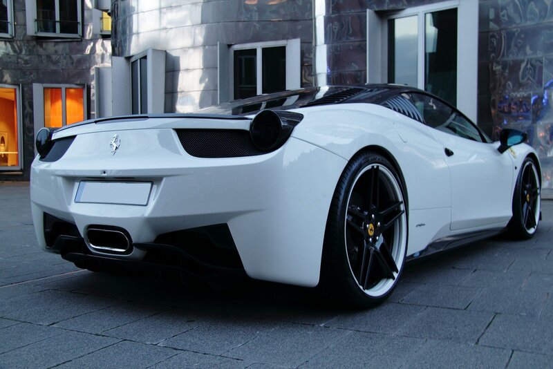 white ferrari sports car