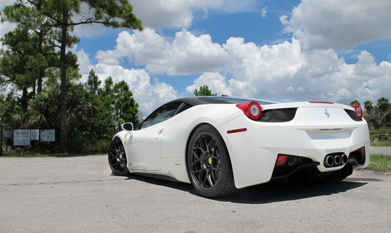 white ferrari sports car