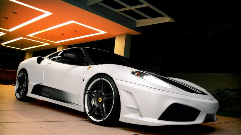 white ferrari sports car