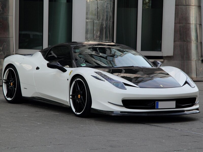 white ferrari sports car