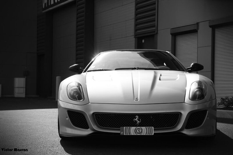 white ferrari sports car