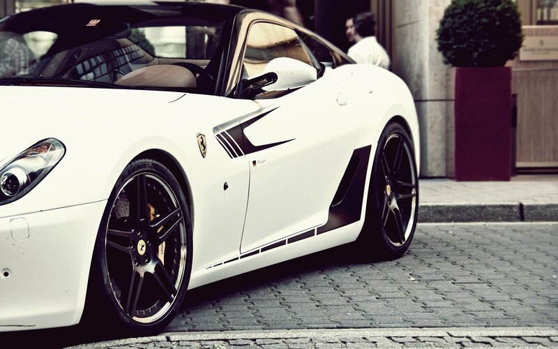 white ferrari sports car