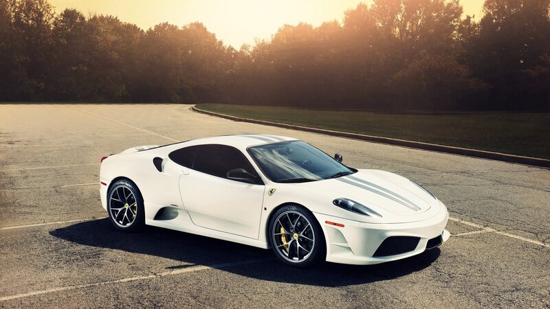 white ferrari sports car