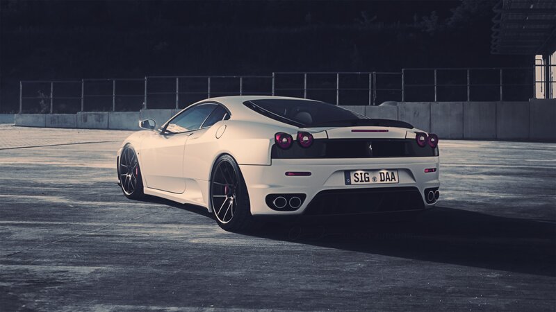 white ferrari sports car