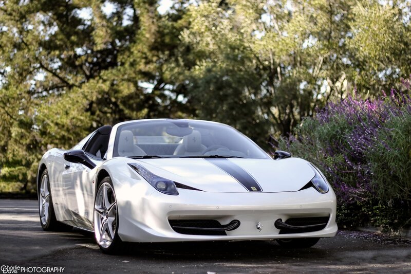 white ferrari sports car