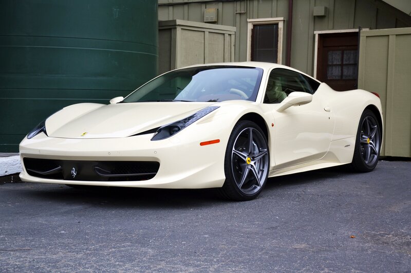 white Ferrari sports car