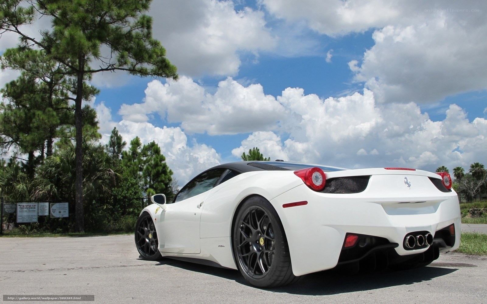 White Ferrari sports car