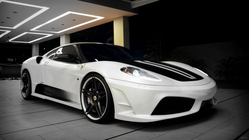 white ferrari sports car