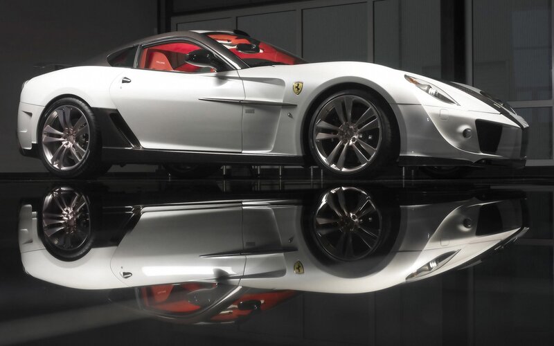 White Ferrari sports car