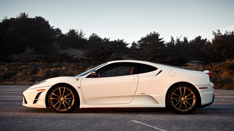 white ferrari sports car
