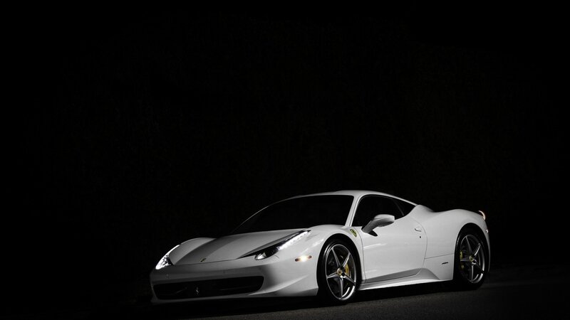white ferrari sports car