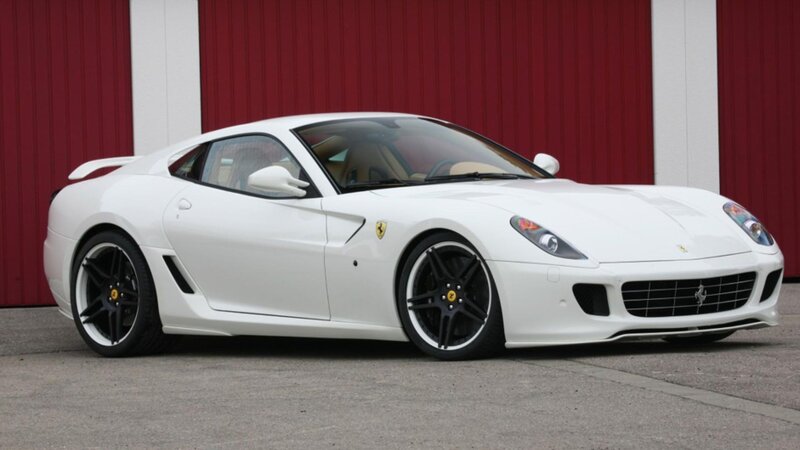 White Ferrari Sports Car — Calm, Photograph, Building