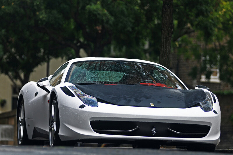 White Ferrari Sports Car — Calm, Photograph