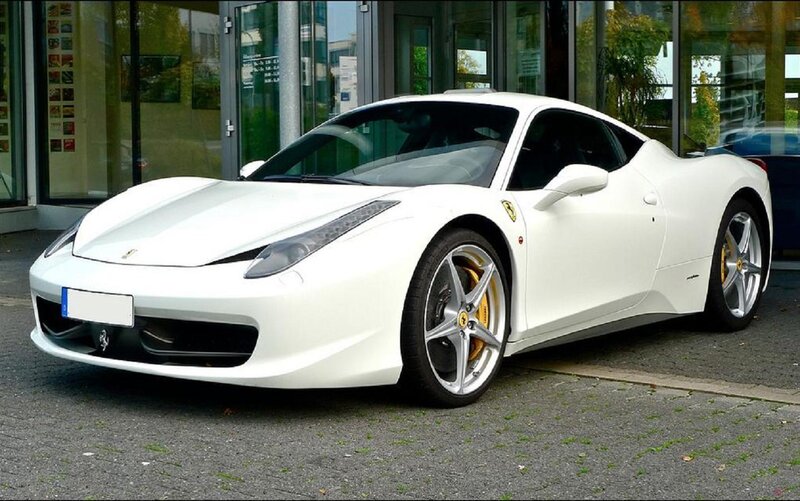 White Ferrari Sports Car — Calm