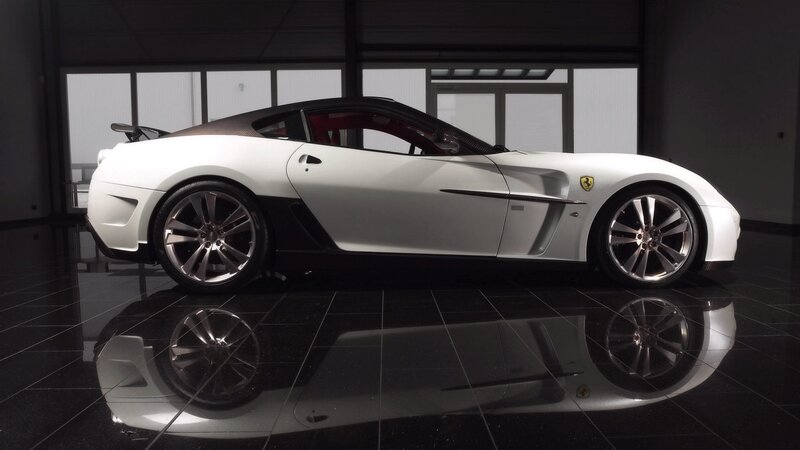 White Ferrari Sports Car — Dramatic, Photograph